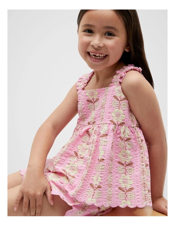 Daisy Scallop Top in Candy Pink image 1