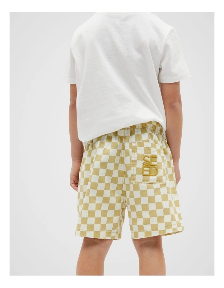 Checkers Short in Pale Mustard image 2