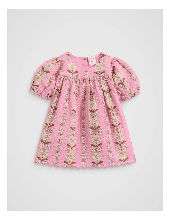 Daisy Scallop Dress in Pink image 1