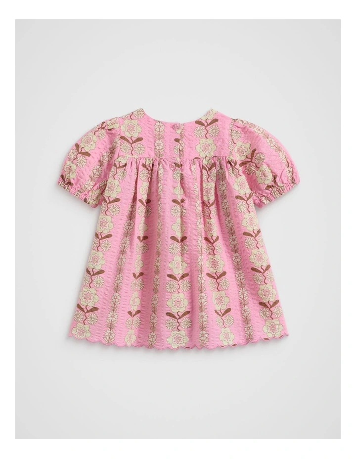 Daisy Scallop Dress in Pink image 2