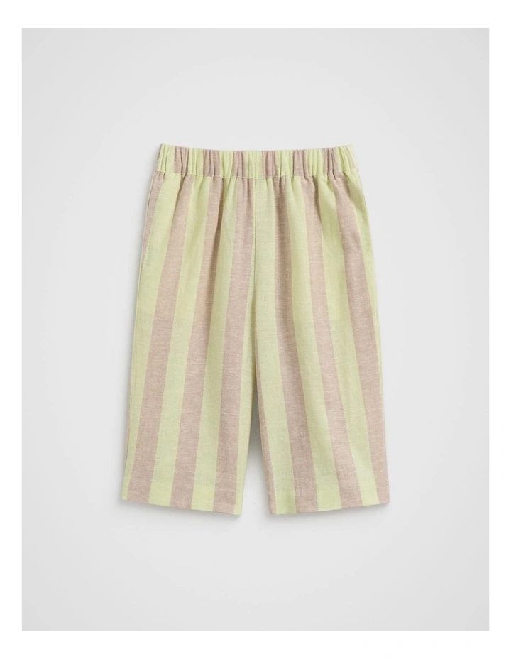 Stripe Pull On Pant in Lemon Sherbet image 1