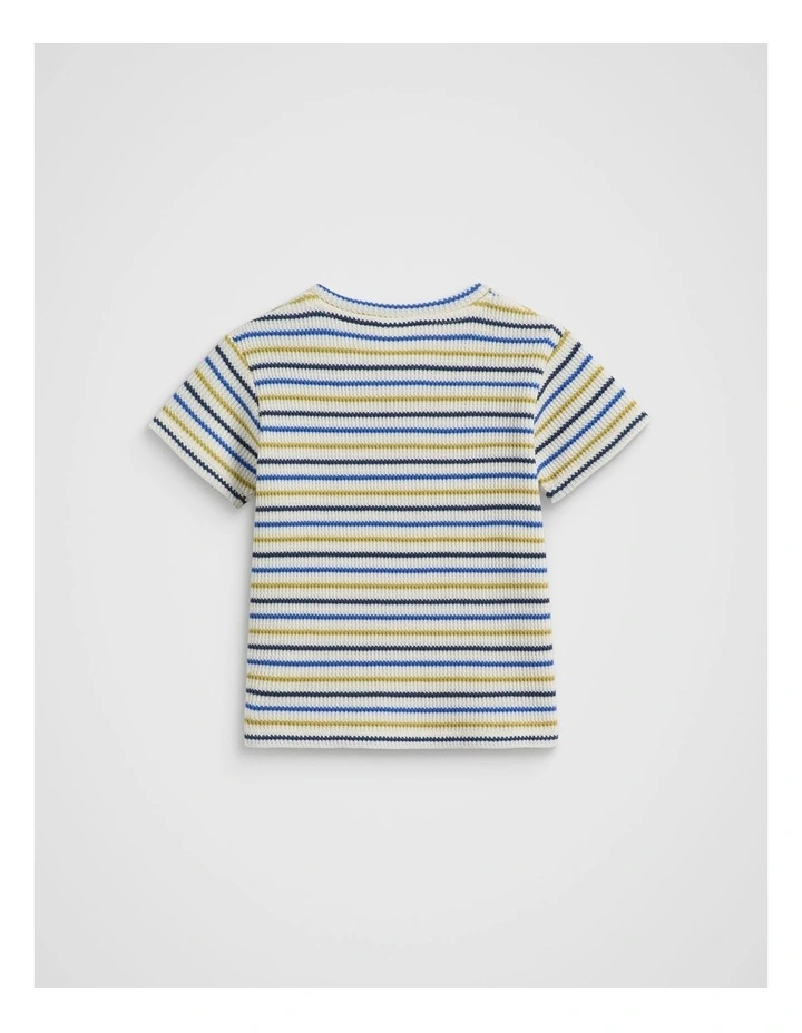 Stripe Waffle Tee in Multi image 2