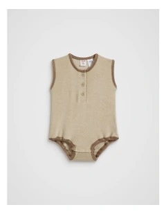Terry Romper in Neutral