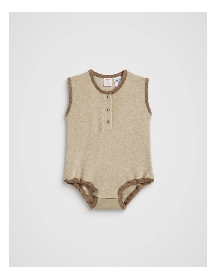 Terry Romper in Neutral image 1
