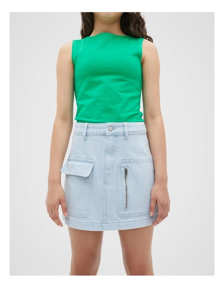 Cargo Denim Skirt in Glacier Denim image 1