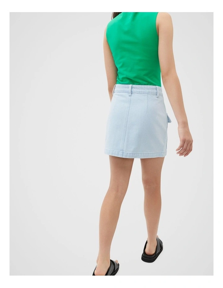 Cargo Denim Skirt in Glacier Denim image 2