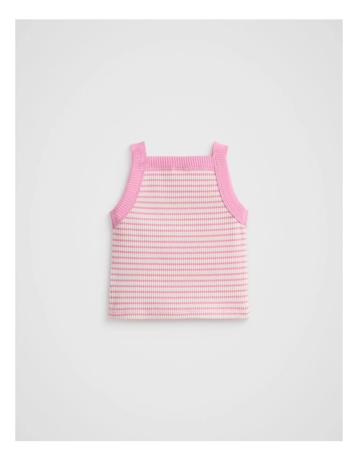 Stripe Logo Tank in Candy Pink image 2