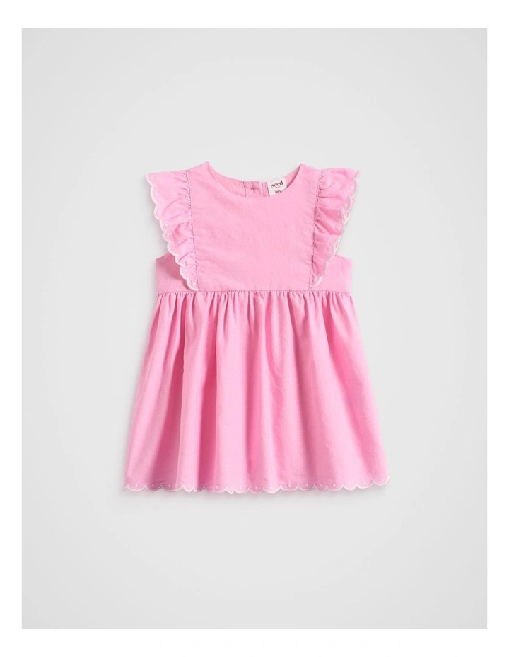 Scallop Trim Dress in Candy Pink image 1