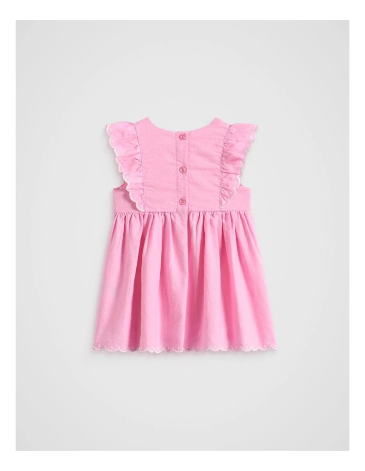 Scallop Trim Dress in Candy Pink image 2