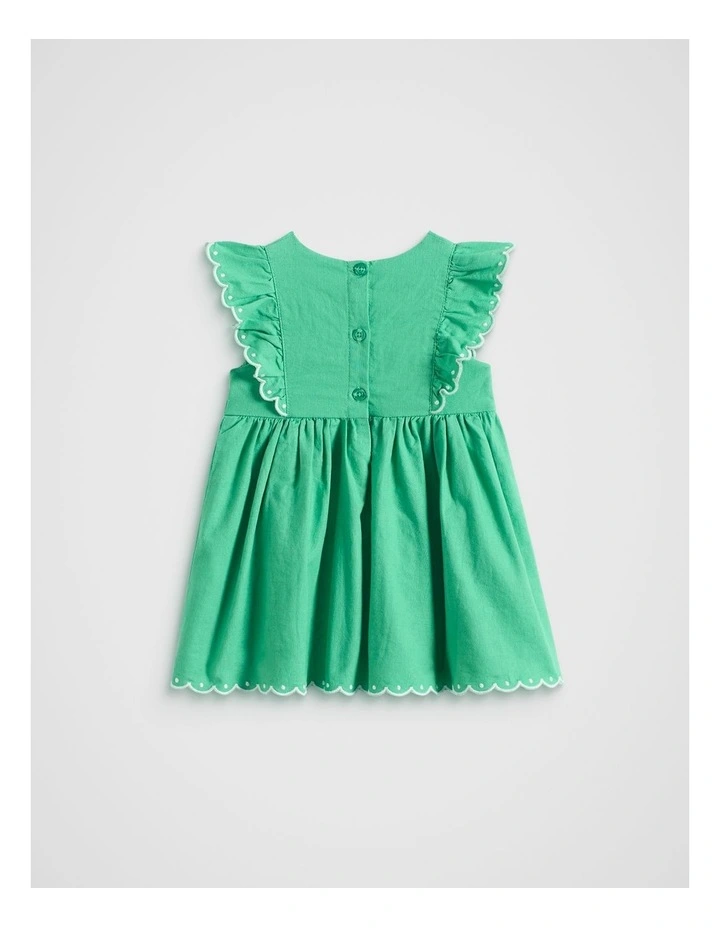 Scallop Trim Dress in Deep Emerald image 2