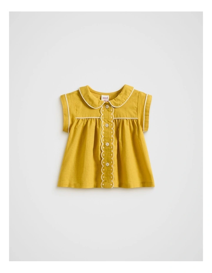 Scallop Trim Top in Sundaze image 1