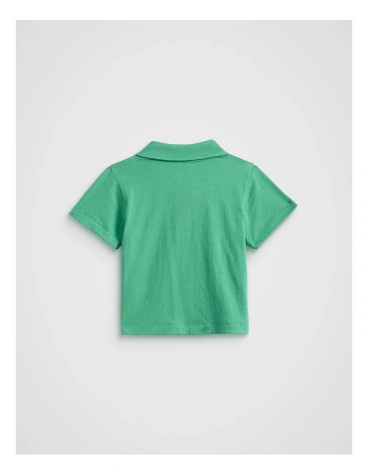 Jersey Polo in Deep Emerald image 2