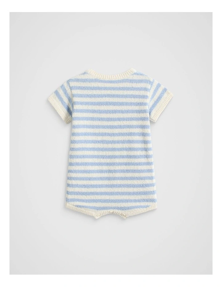 Snail Knit Romper in Baby Blue image 2