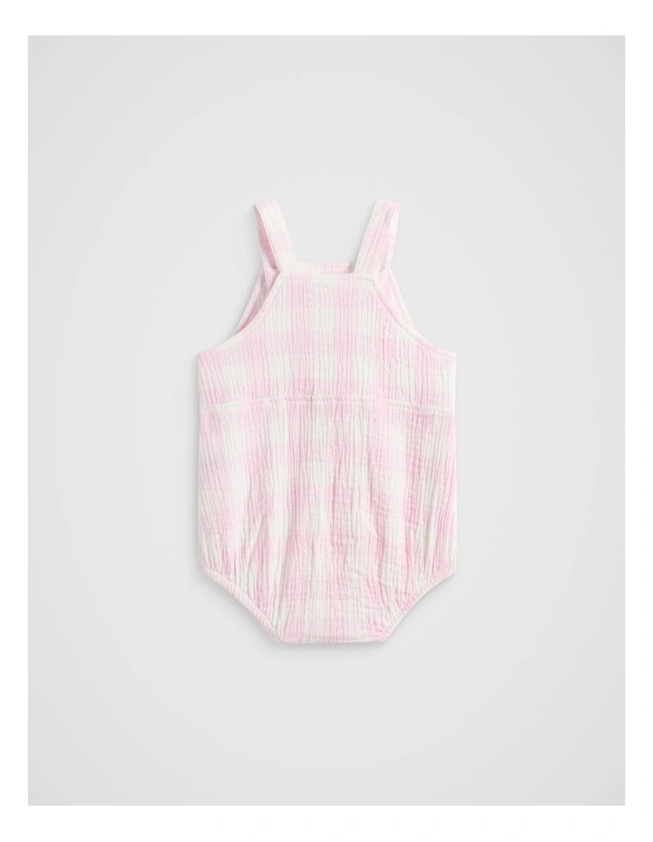 Gingham Romper in Posie image 2