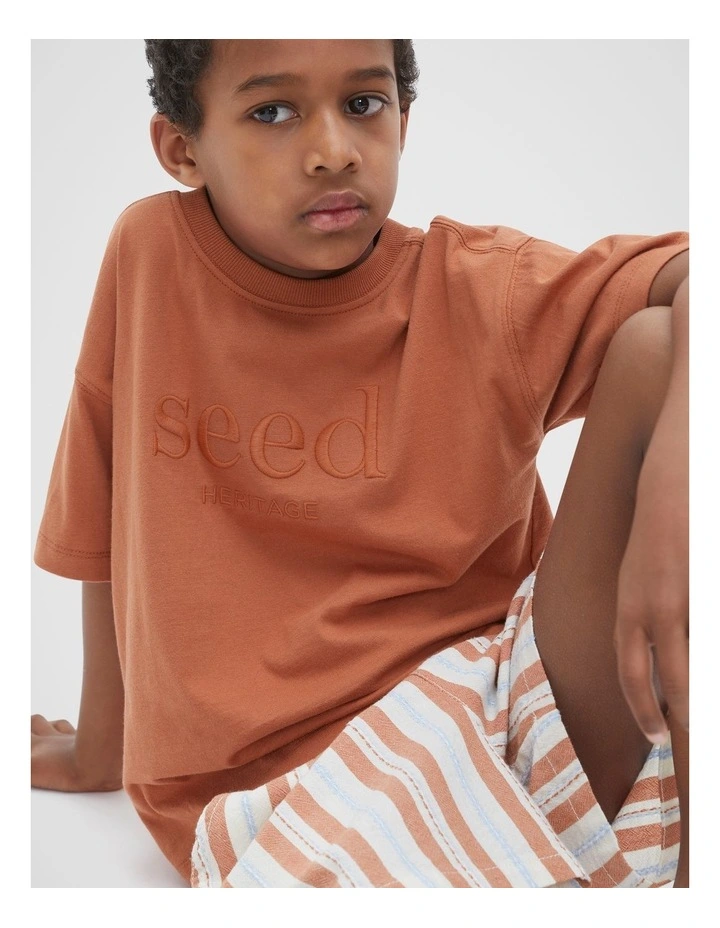 Core Oversized Logo Tee in Rust image 3