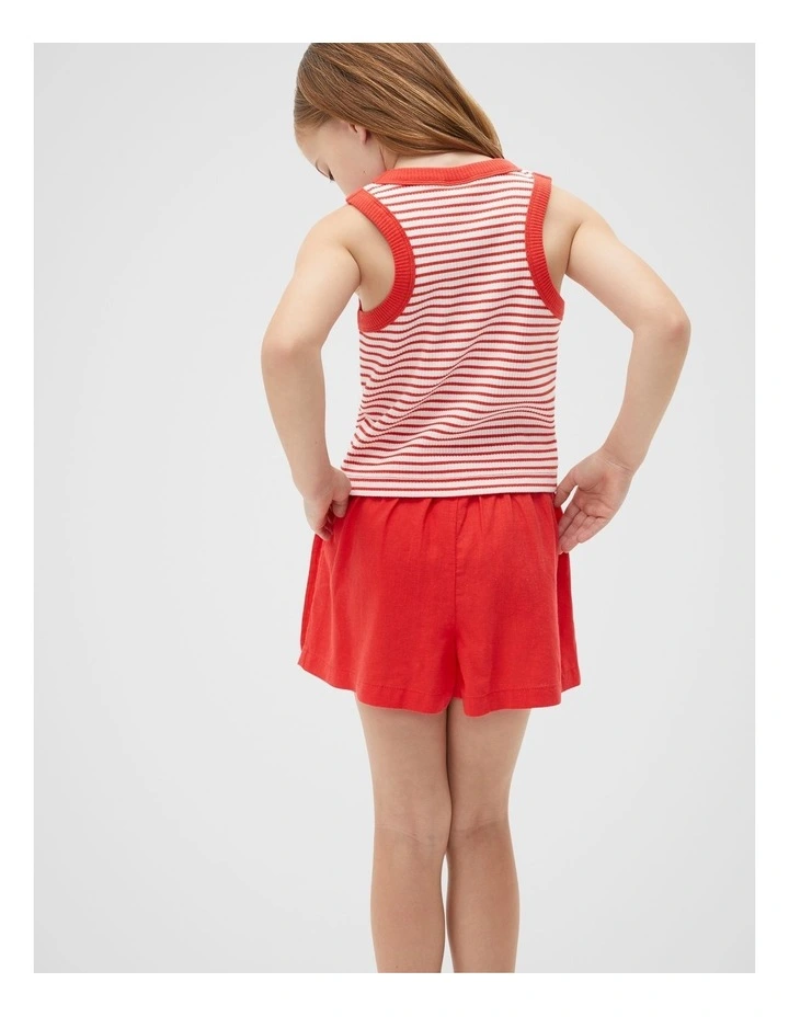 Stripe Logo Tank in Strawberry Red image 2