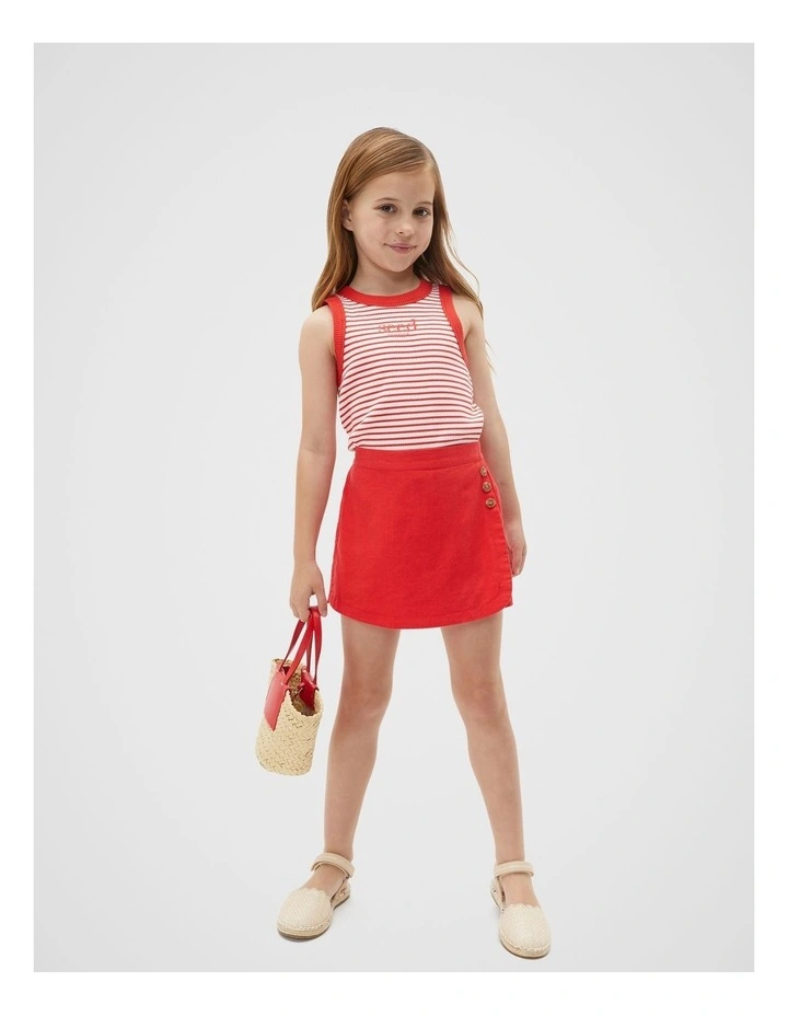 Stripe Logo Tank in Strawberry Red image 3