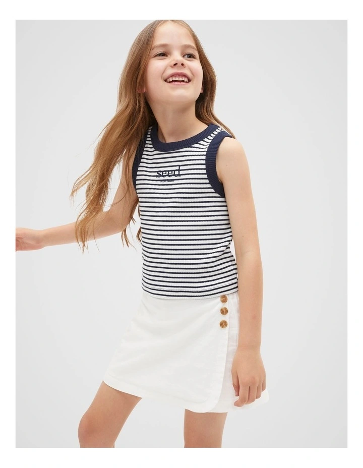 Stripe Logo Tank in New Navy image 1