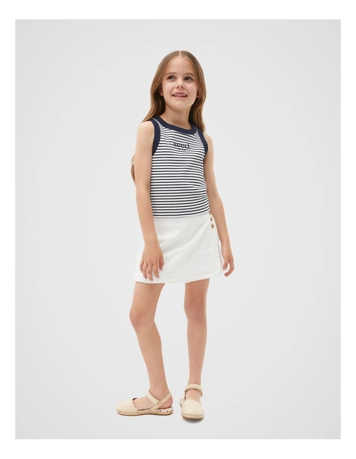 Stripe Logo Tank in New Navy image 3