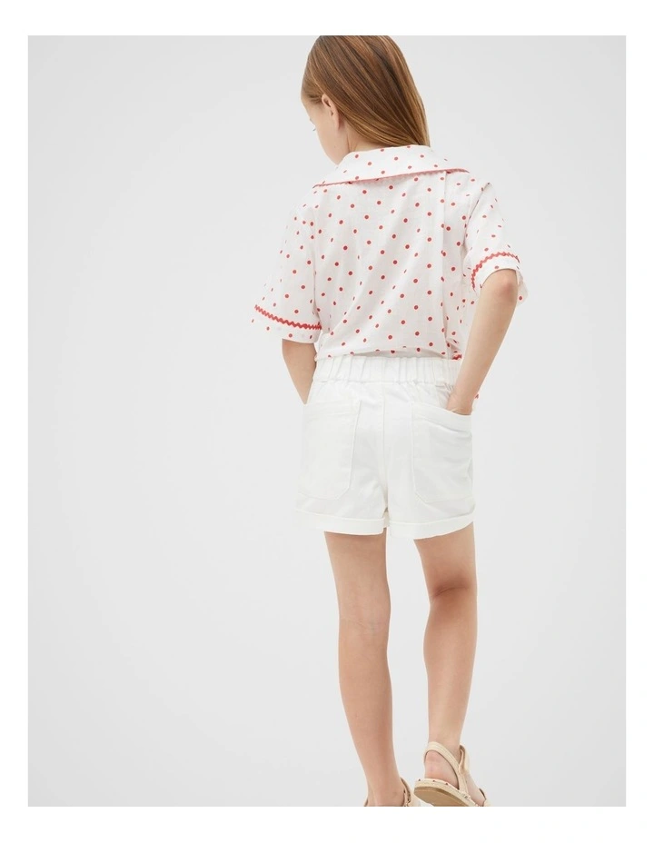 Denim Button Short in Canvas image 2