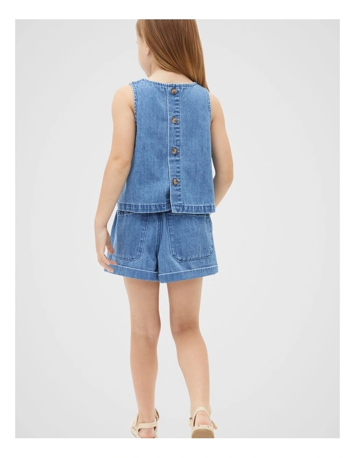 Denim Top in Classic Blue image 2