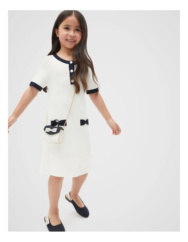 Button Knit Dress in Milk image 1