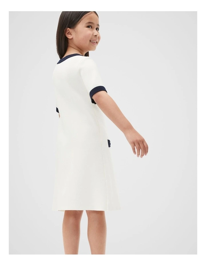 Button Knit Dress in Milk image 2
