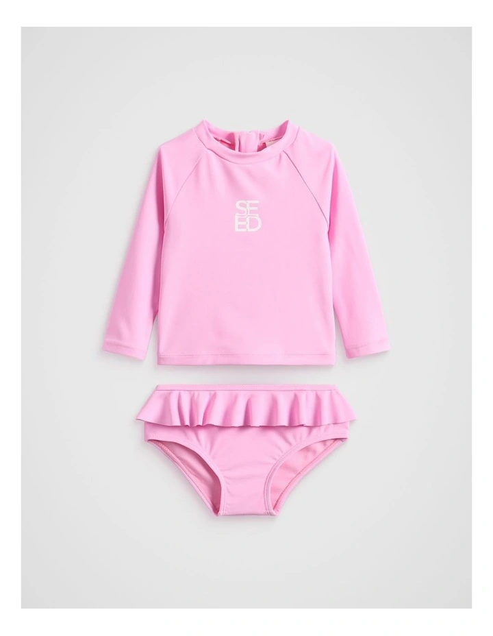 Logo Rashsuit Set in Candy Pink image 1