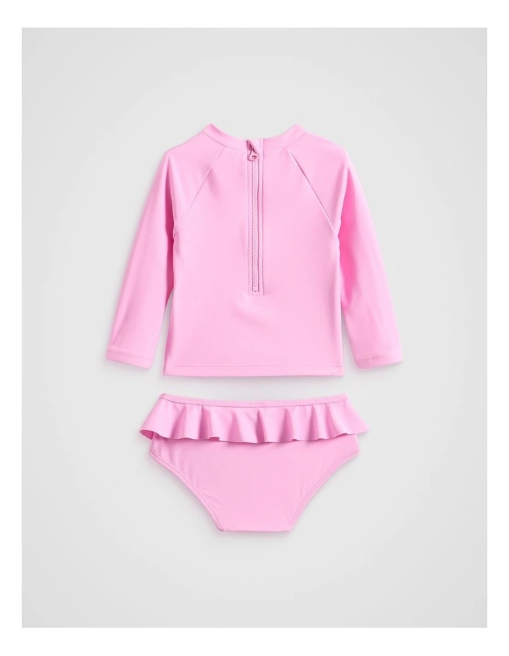 Logo Rashsuit Set in Candy Pink image 2