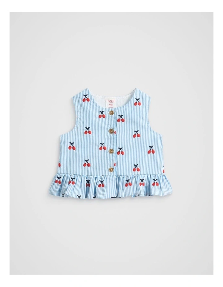 Cherry Stripe Top in Multi image 1