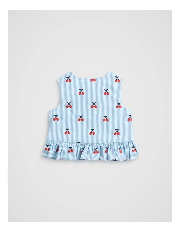 Cherry Stripe Top in Multi image 2