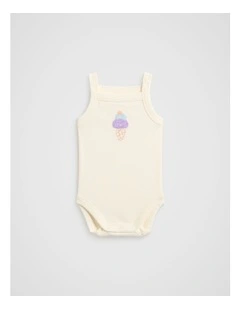Ice Cream Singlet Bodysuit in Milk