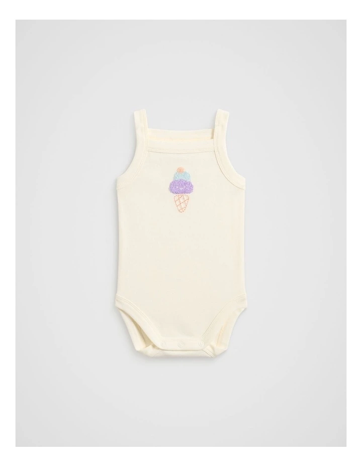 Ice Cream Singlet Bodysuit in Milk image 1
