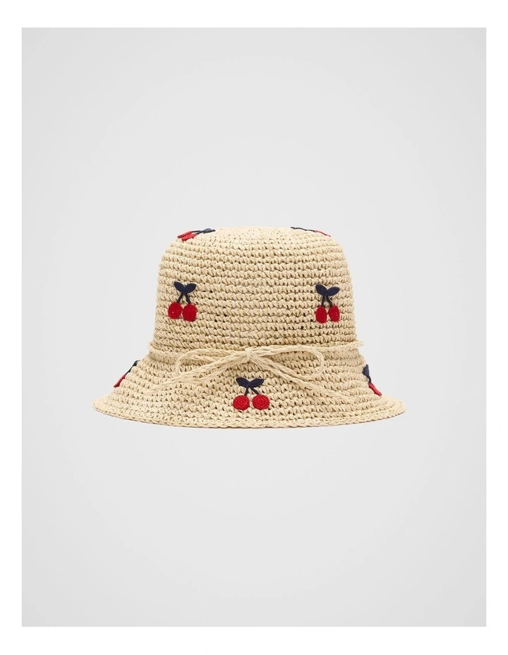 Cherry Straw Hat in Natural image 1