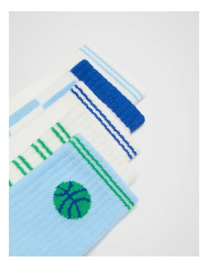Sport Socks Pack Of 5 in Multi image 2