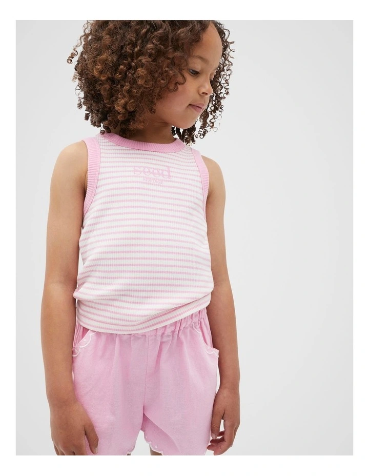 Stripe Logo Tank in Candy Pink image 1