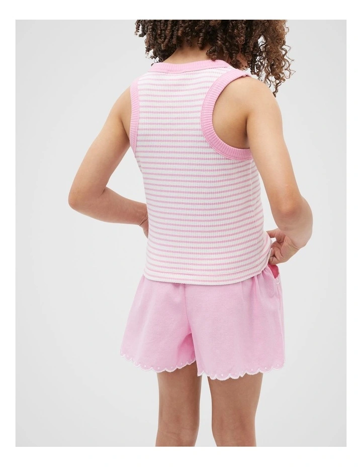 Stripe Logo Tank in Candy Pink image 2