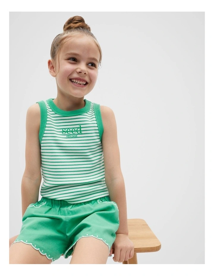 Stripe Logo Tank in Deep Emerald image 1