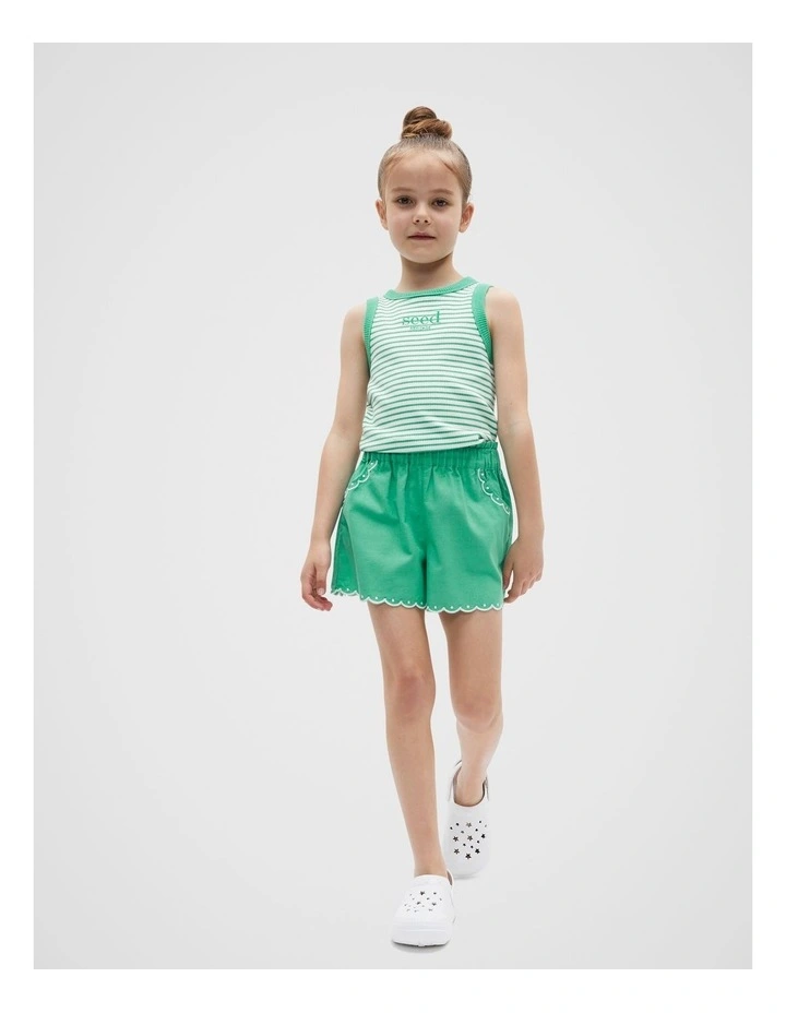 Stripe Logo Tank in Deep Emerald image 3