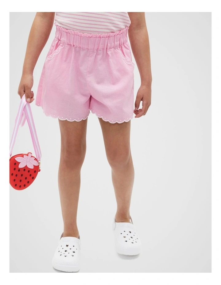 Scallop Trim Short in Candy Pink image 1