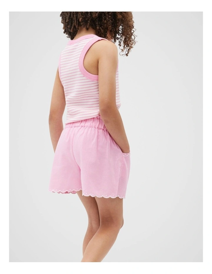 Scallop Trim Short in Candy Pink image 2