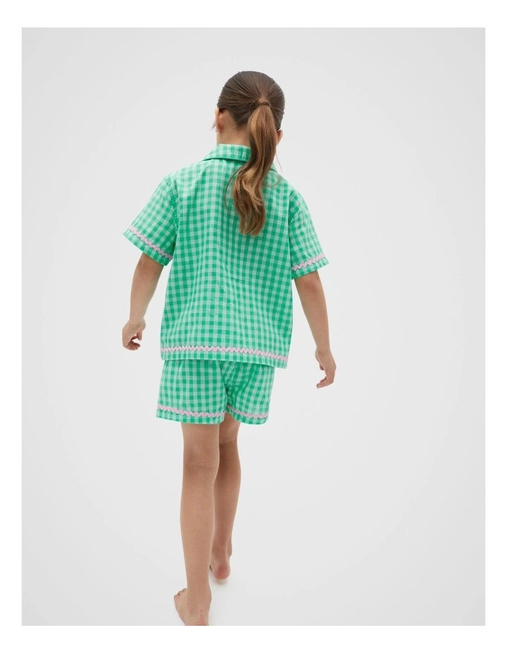 Gingham Pyjama in Lagoon Green image 2