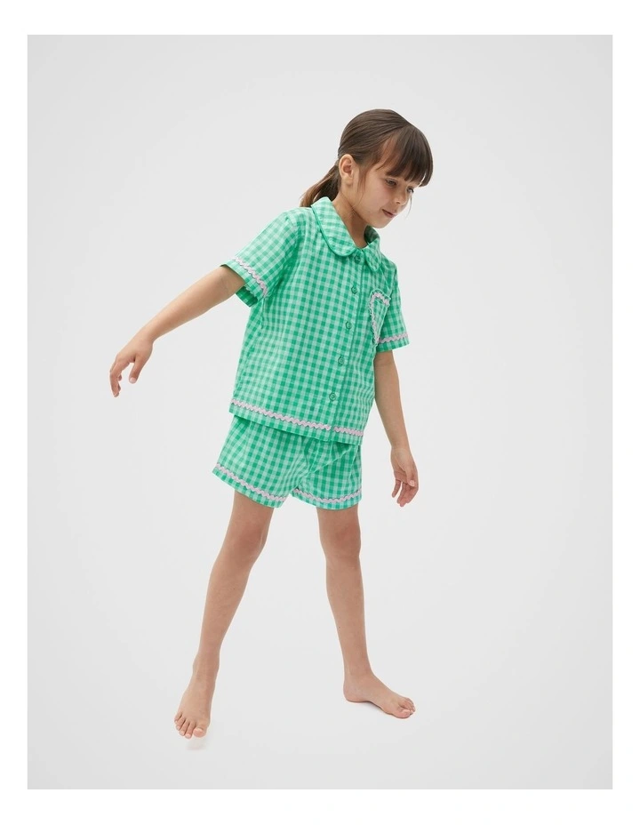 Gingham Pyjama in Lagoon Green image 3