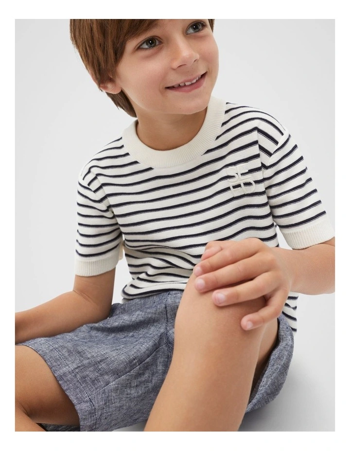 Knit Crew Tee in Cream image 3