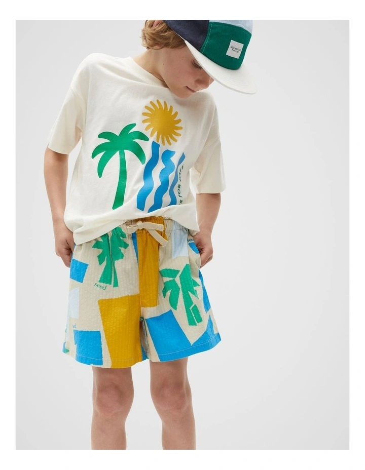 Palm Print Short in Multi image 1