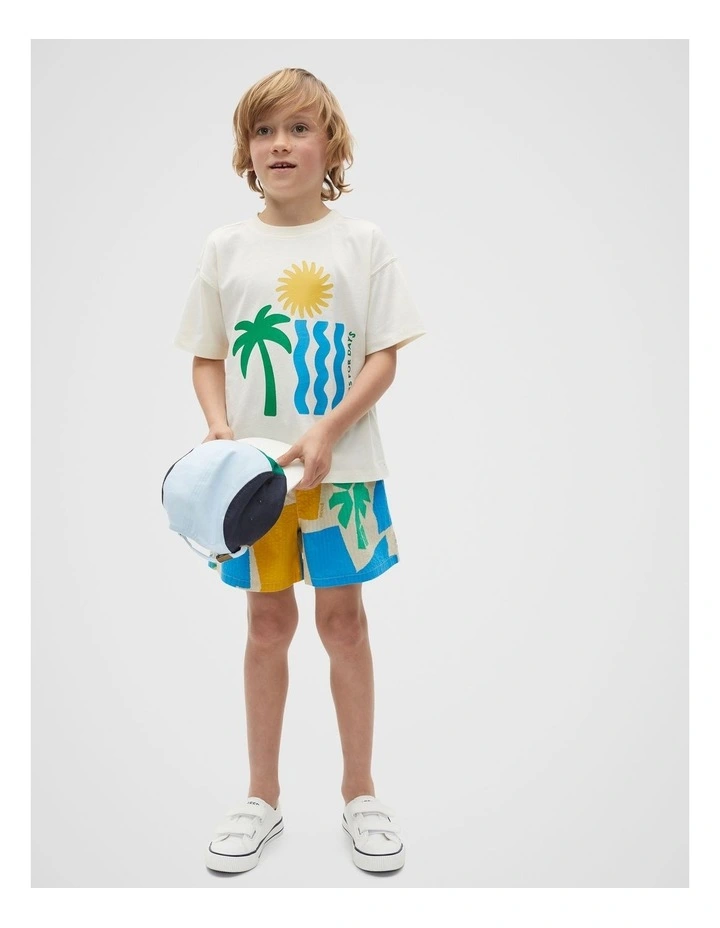Palm Print Short in Multi image 3
