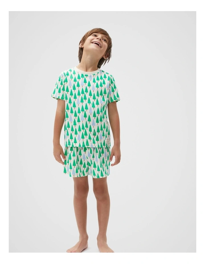 Trees Pyjama in Lagoon Green image 1