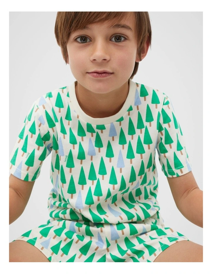 Trees Pyjama in Lagoon Green image 3