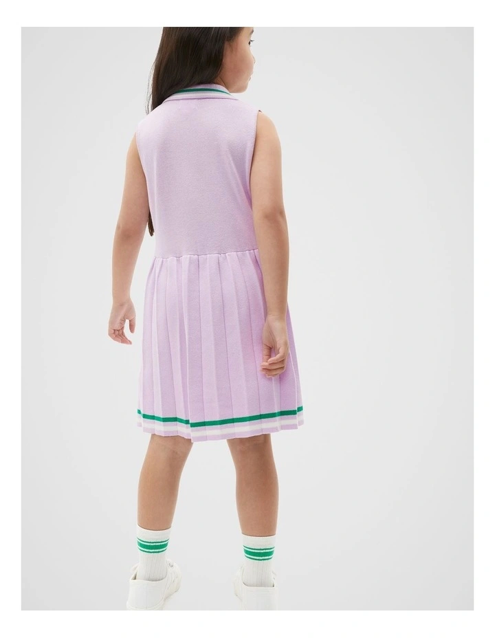Pleat Knit Dress in Soft Lilac image 2