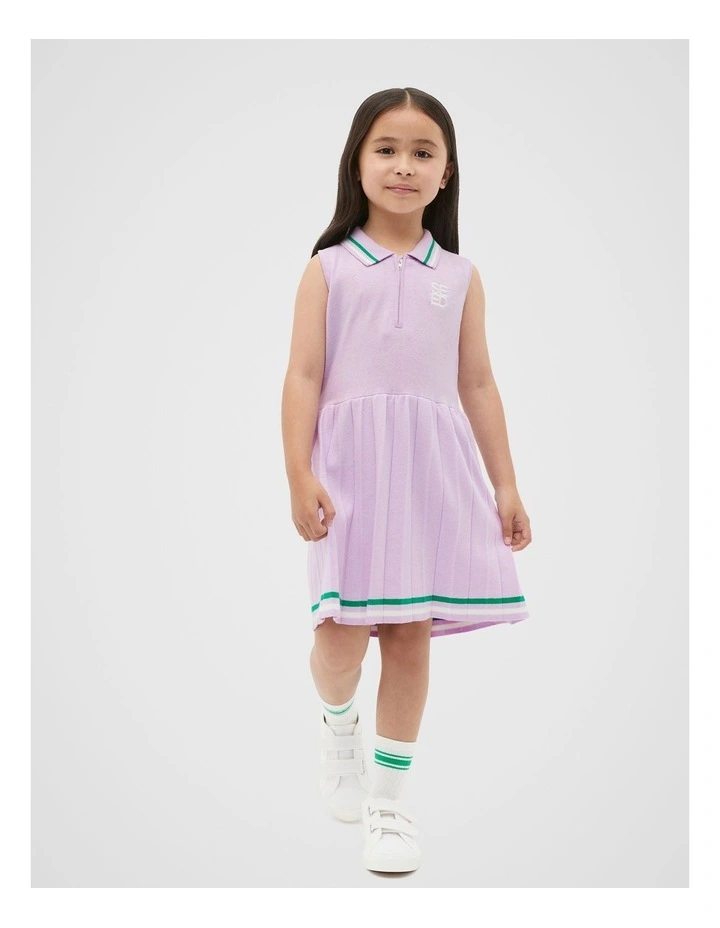 Pleat Knit Dress in Soft Lilac image 3